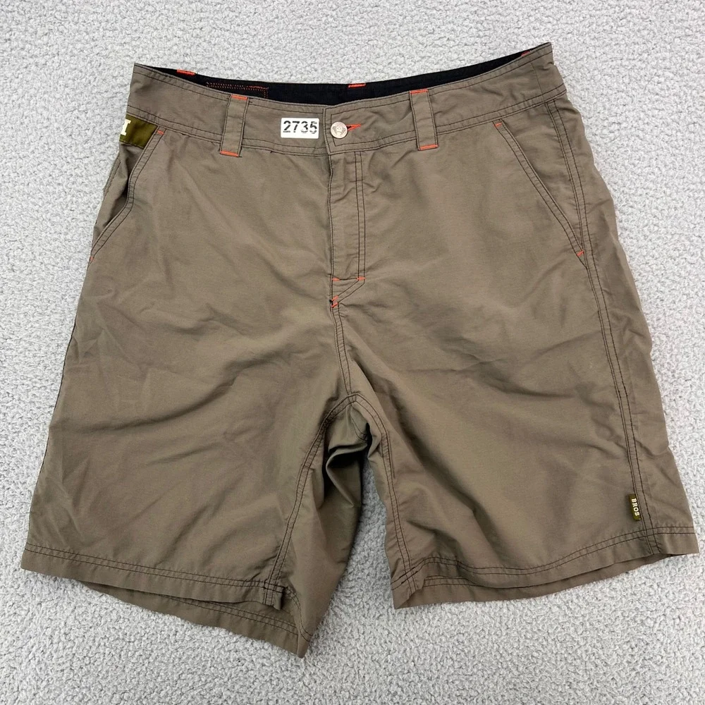 Howler Bros Mens Horizon Nylon Shorts Size 34 Olive Green Ripstop Hiking Fishing